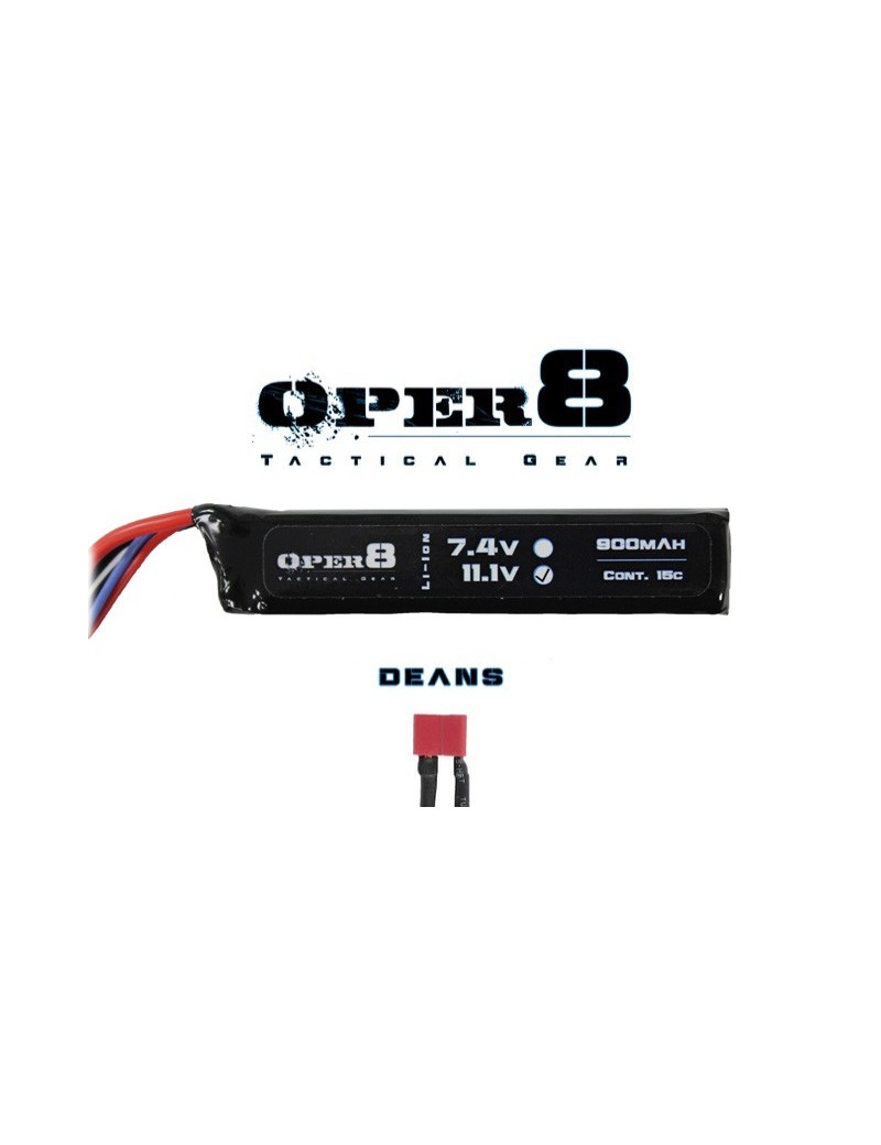 Oper8 11.1v 900mAh Mini LiPo Stick Battery - Deans