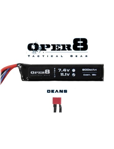 Oper8 11.1v 900mAh Mini LiPo Stick Battery - Deans