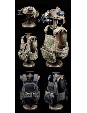 Plate Carrier Body Armour and Helmet Display Stand - Black