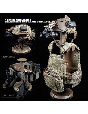 Plate Carrier Body Armour and Helmet Display Stand - Black