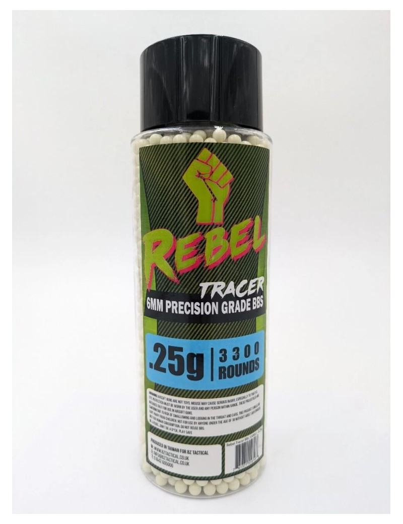 Rebel Precision 6mm Tracer BBs 3300ct Bottle - 0.25g