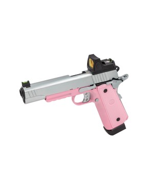 Raven R14-R + RDS GBB Airsoft Pistol - Pink/Silver