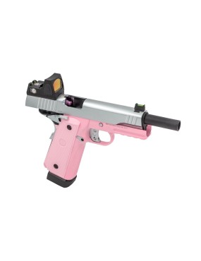 Raven R14-R + RDS GBB Airsoft Pistol - Pink/Silver