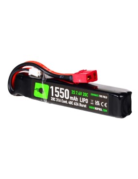 Nuprol Power 7.4v 1550mAh 20C LiPo Stick Battery - Deans