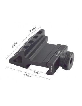 TakTak 45° Degree 4 Slot Offset RIS Rail Mount - Black